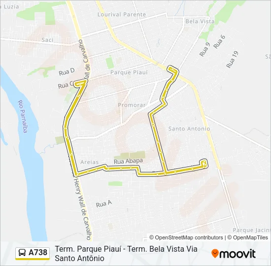 A738 Bus Line Map