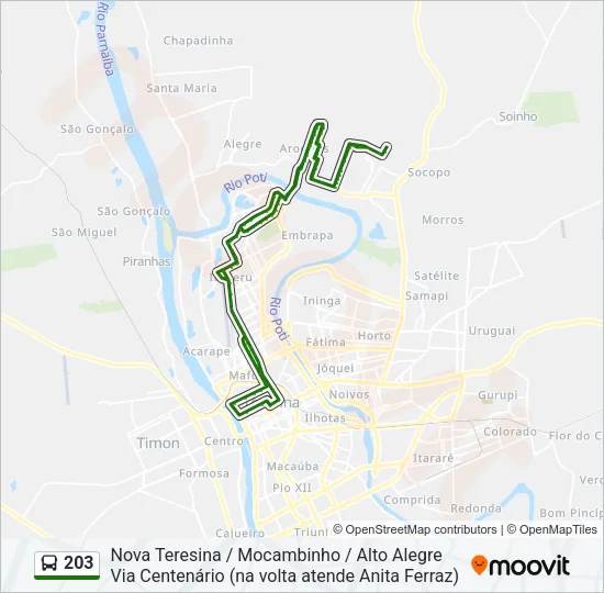 203 Bus Line Map