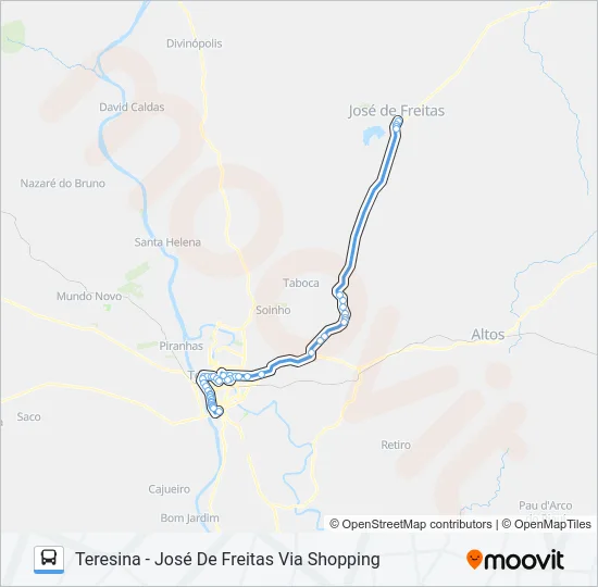 TERESINA - JOSÉ DE FREITAS Bus Line Map