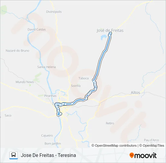 TERESINA - JOSÉ DE FREITAS Bus Line Map