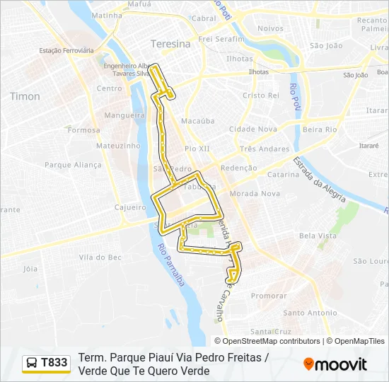T833 Bus Line Map