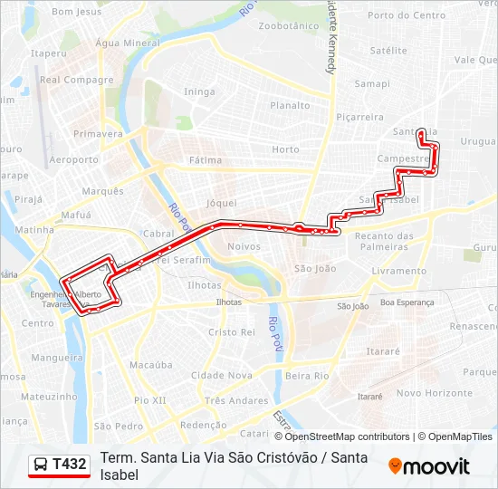 T432 Bus Line Map