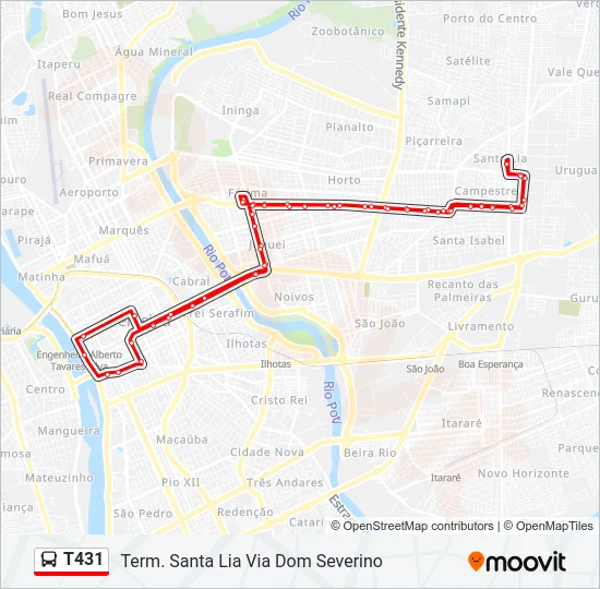 T431 Bus Line Map