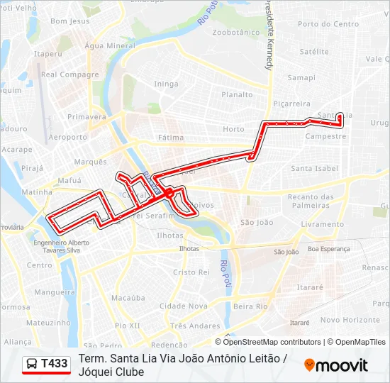 T433 Bus Line Map
