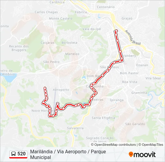 520 Bus Line Map