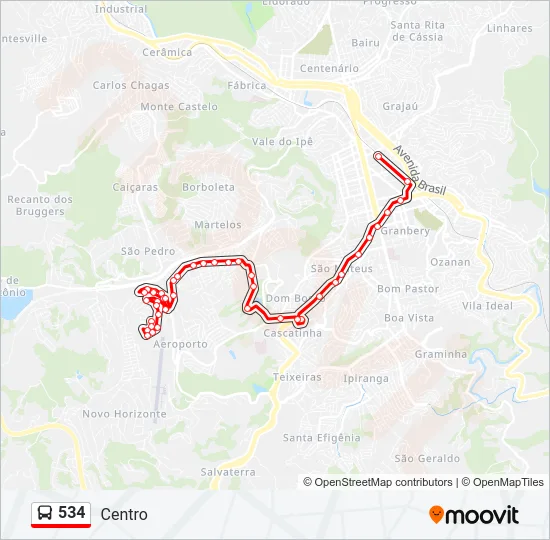 534 Bus Line Map