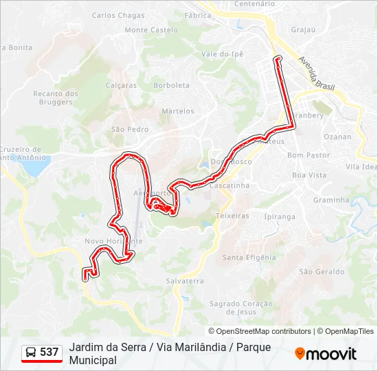 537 Bus Line Map