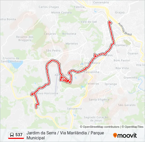537 Bus Line Map