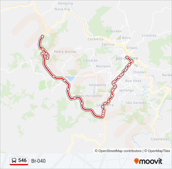 Mapa de 546 de autobús