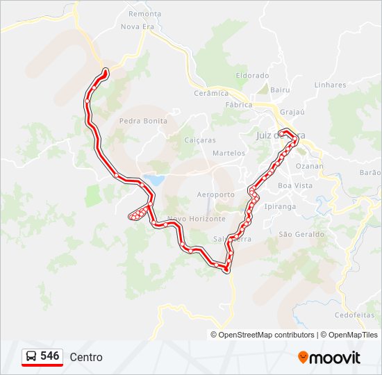 Mapa da linha 546 de ônibus