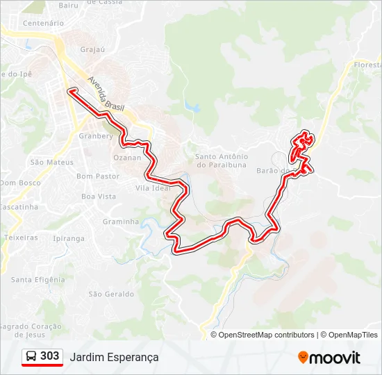 303 Bus Line Map