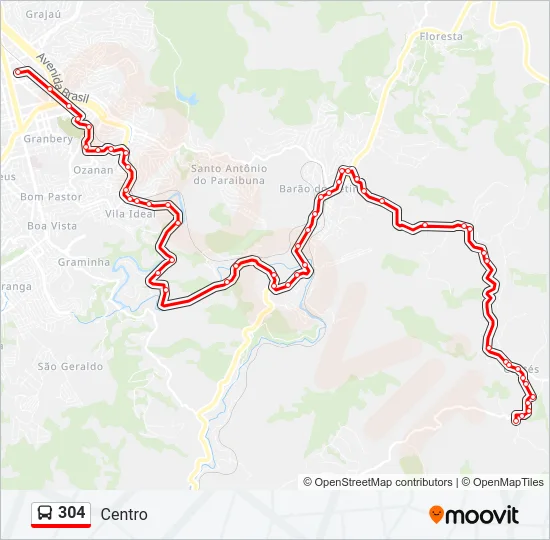 304 Bus Line Map