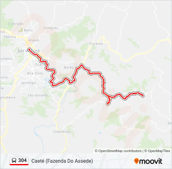 304 Bus Line Map