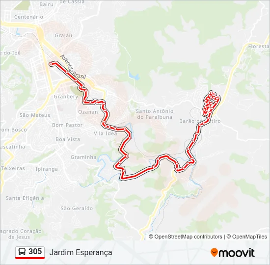 305 Bus Line Map