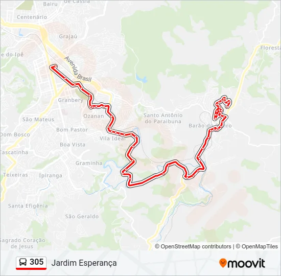 305 Bus Line Map