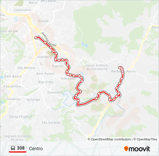 308 Bus Line Map
