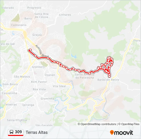 309 Bus Line Map