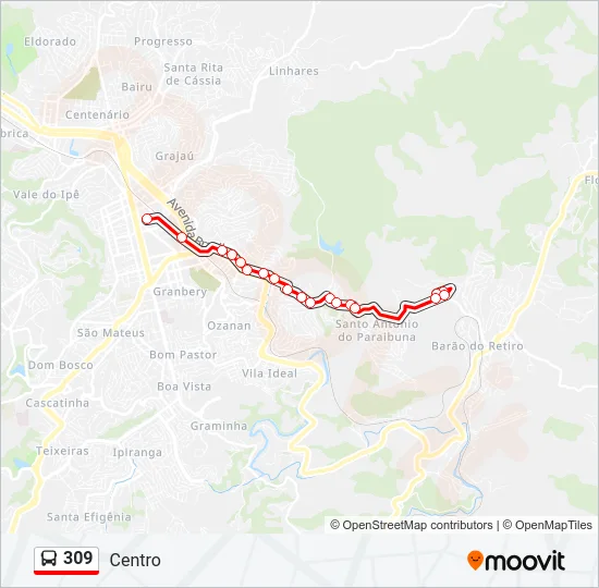 309 Bus Line Map
