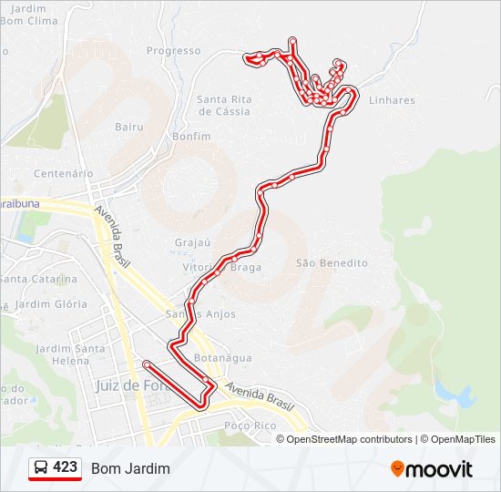 Mapa de 423 de autobús