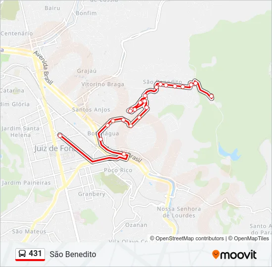 431 Bus Line Map