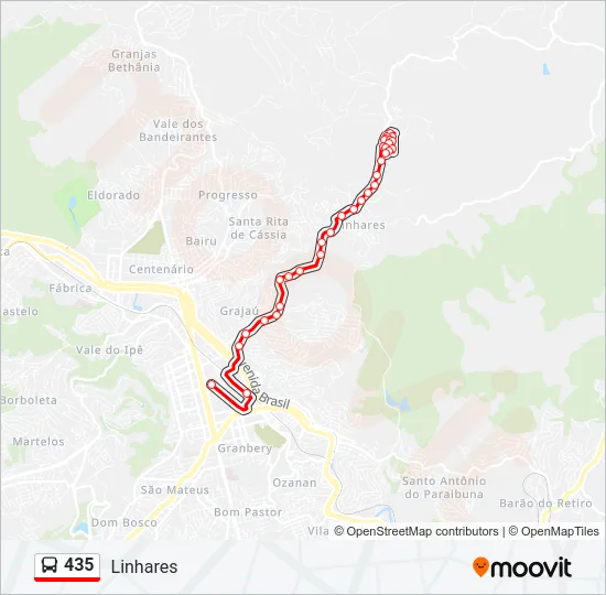 435 Bus Line Map