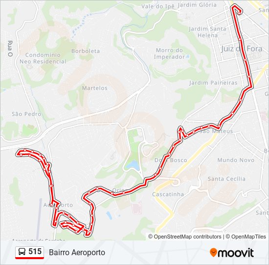 Mapa de 515 de autobús