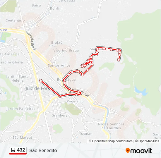 432 Bus Line Map