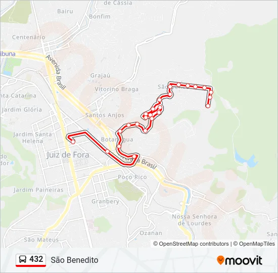 432 Bus Line Map