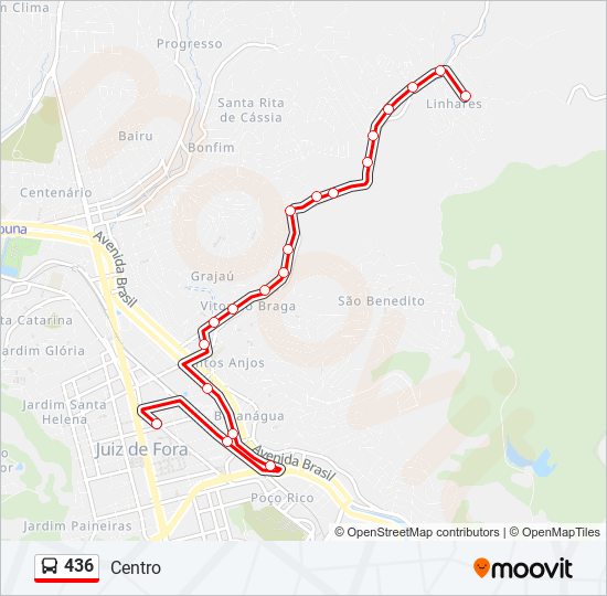 Mapa da linha 436 de ônibus