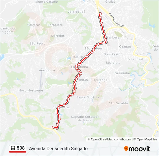 508 Bus Line Map