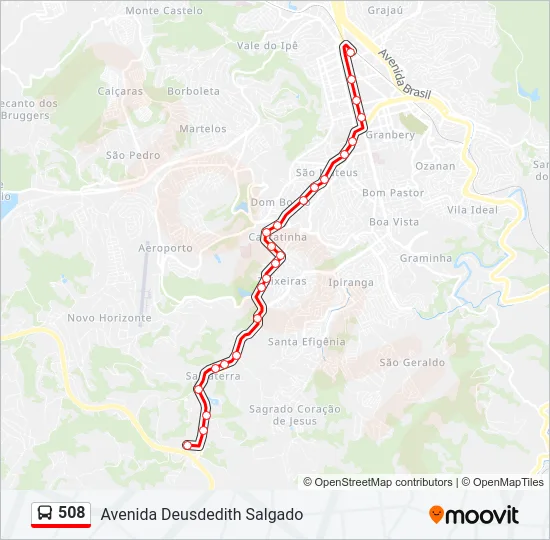 508 Bus Line Map