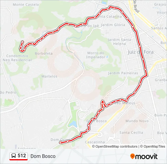 512 Bus Line Map