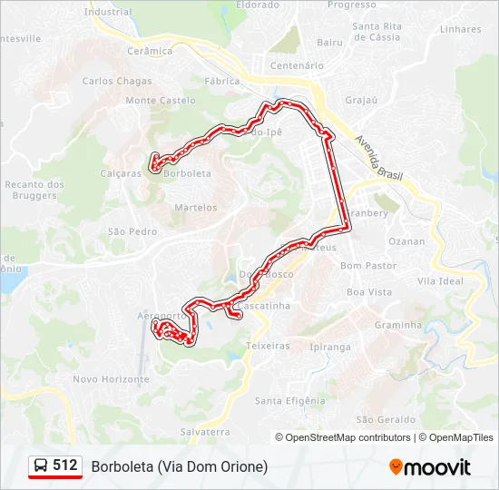 512 Bus Line Map