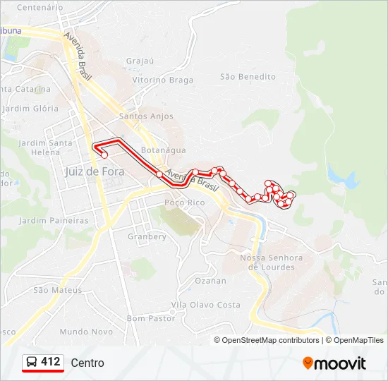 412 Bus Line Map