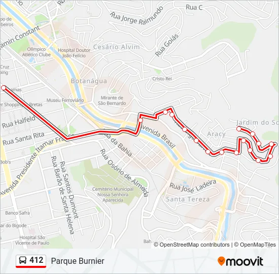 412 Bus Line Map