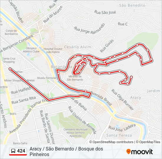 424 Bus Line Map