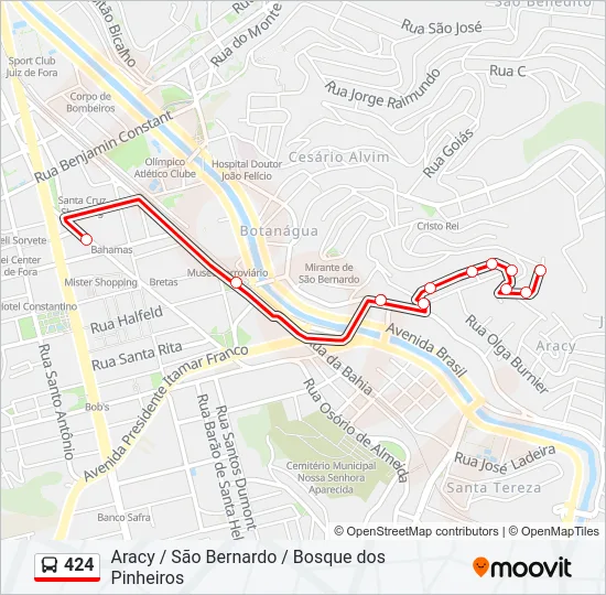 424 Bus Line Map