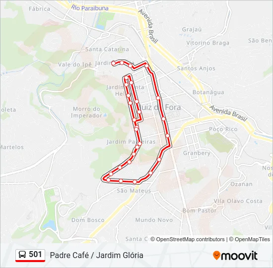 501 Bus Line Map