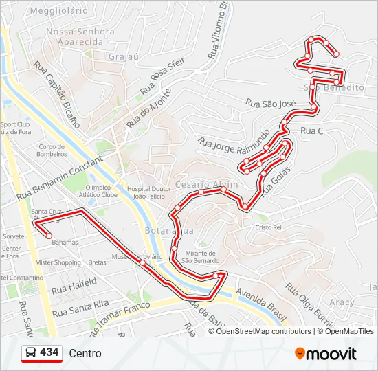 434 Bus Line Map