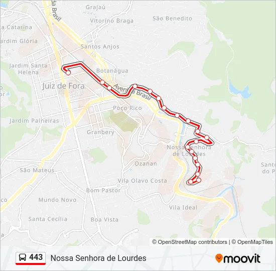 443 Bus Line Map