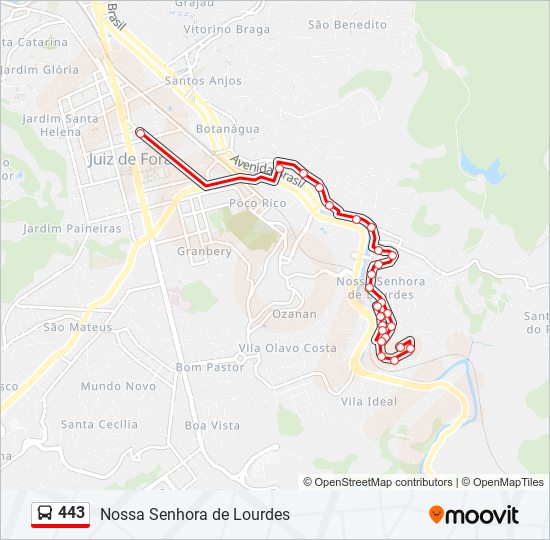 Mapa de 443 de autobús