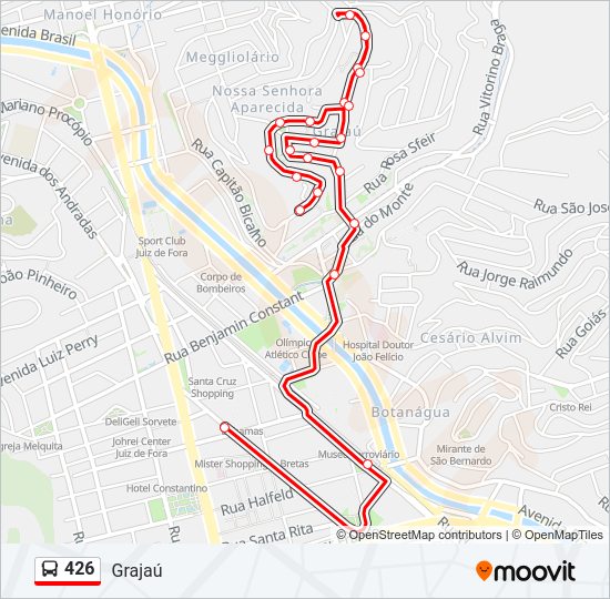 Mapa da linha 426 de ônibus