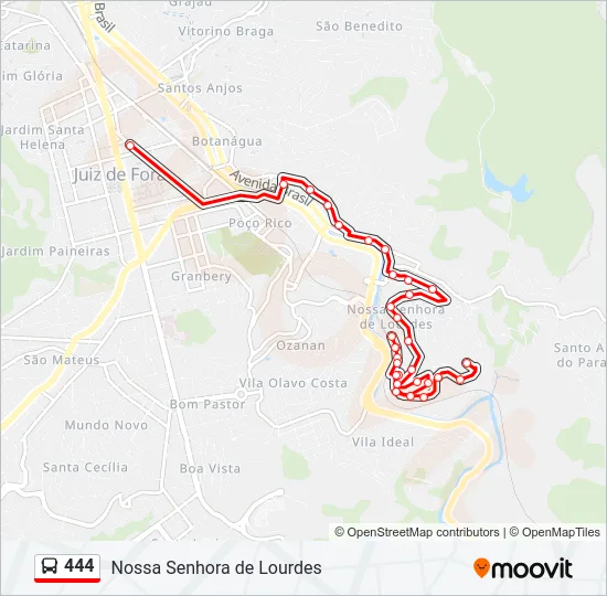 444 Bus Line Map