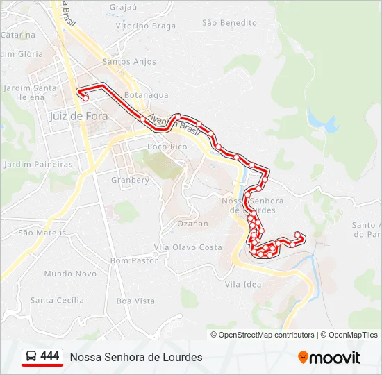 444 Bus Line Map