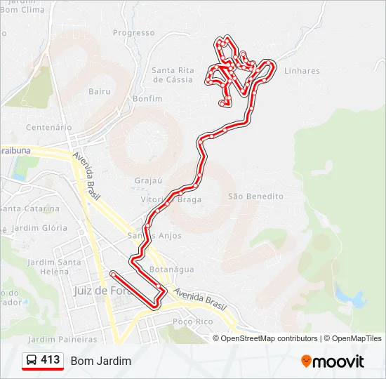 413 Bus Line Map