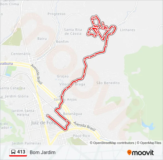 413 Bus Line Map