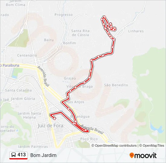 413 Bus Line Map