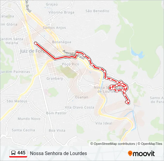 445 Bus Line Map