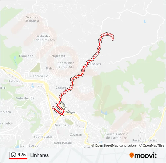 425 Bus Line Map