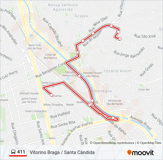 411 Bus Line Map